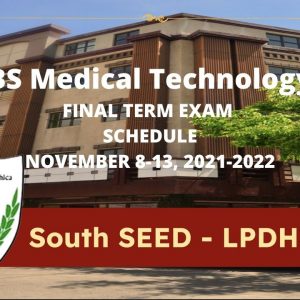 BS Medical Technology Final Term Examination Schedule