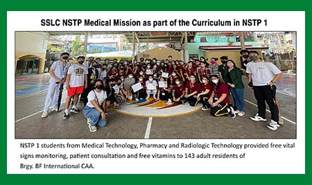 SSLC NSTP Medical Mission as part of the Curriculum in NSTP 1
