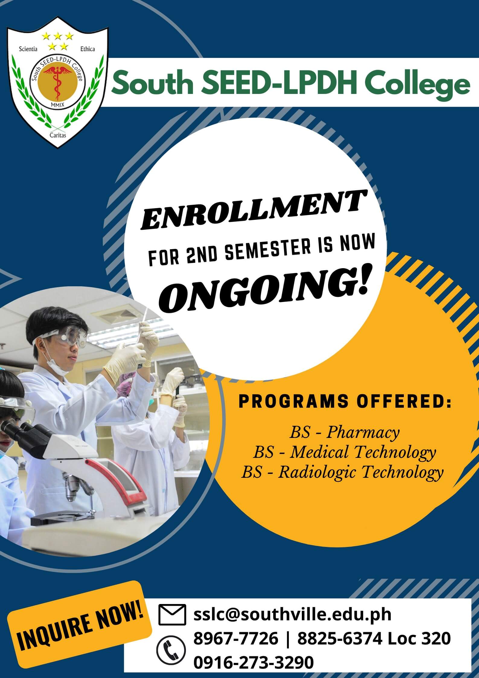 Enrollment for Second Semester is Now Ongoing!