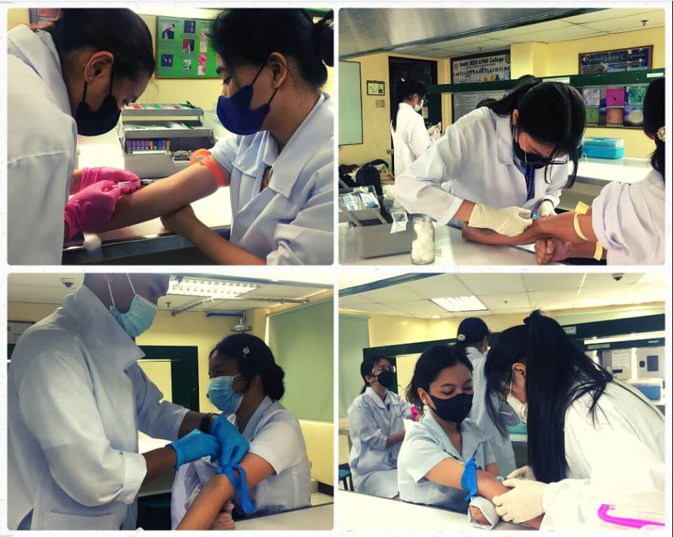 Med Tech 1 Students Learn Phlebotomy in Principles of Laboratory Science Practice 2